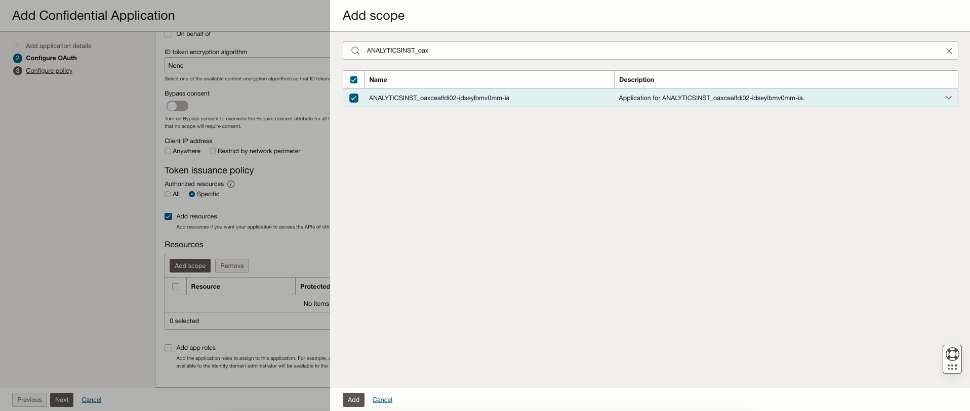 Add Scope to Confidential Application