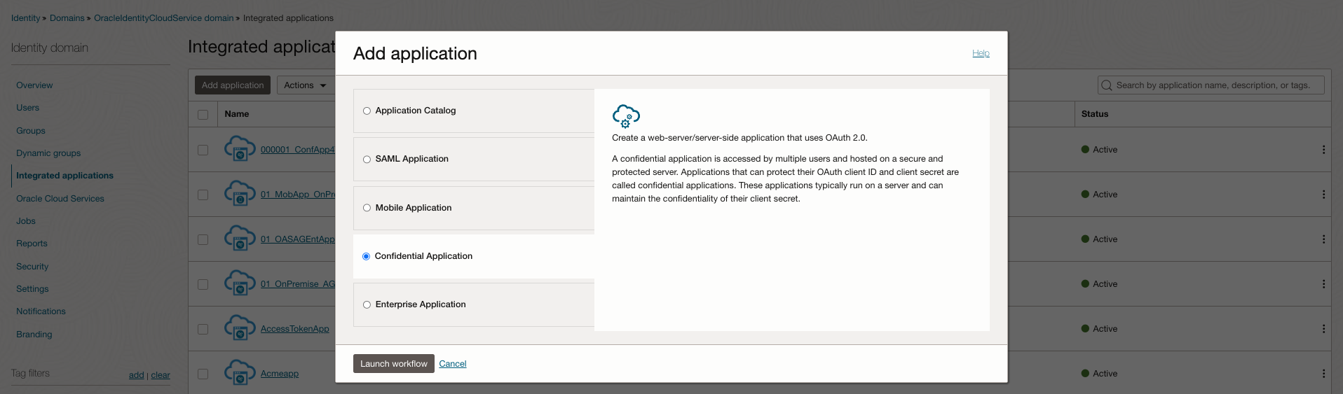 Add Confidential Application
