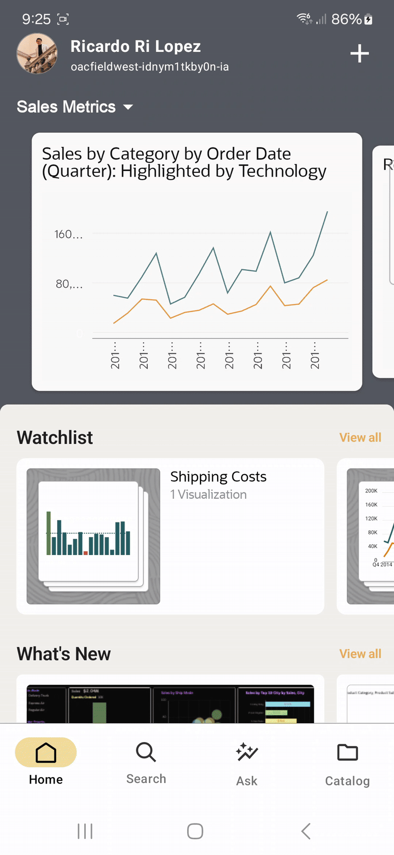 Ask Demo showing a request to the assistant 