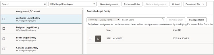 Inspect the uploaded data in the security assignments section