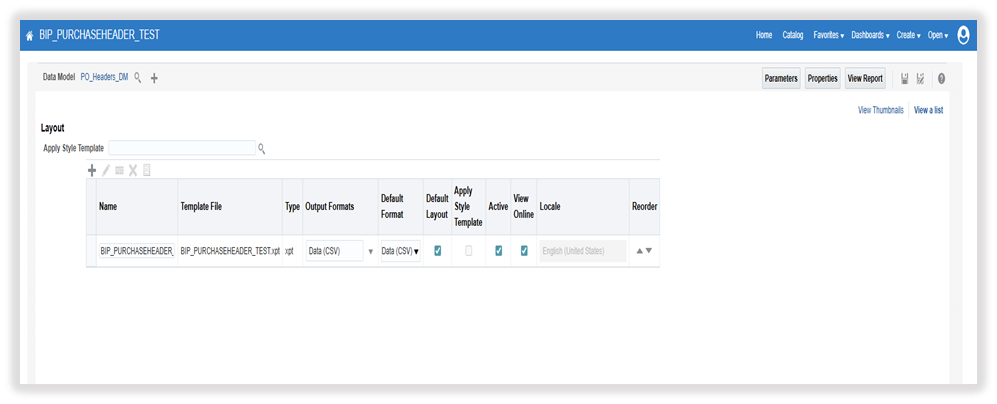 Enable the report settings