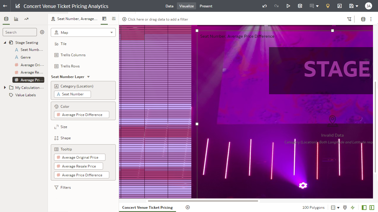 Add a Map visualization and choose your attribute (required step) and measures.
