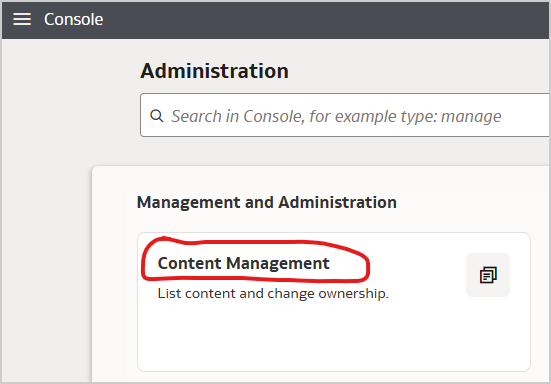 Image 1 - Console Content Management