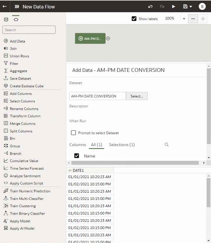 Converting AM/PM Dates in Data Flows