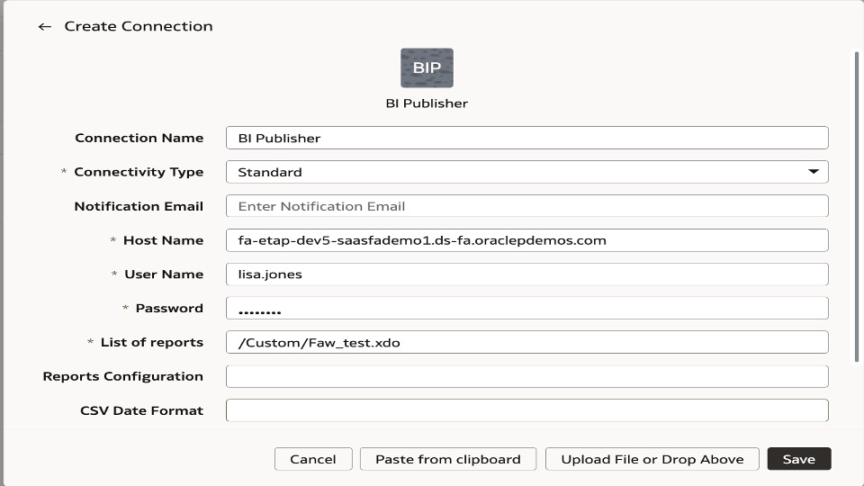 Create BIP Connection