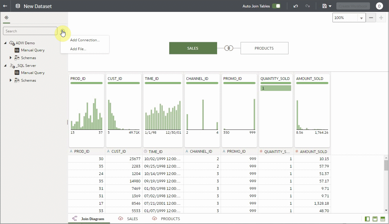 Create a dataset table from a local file