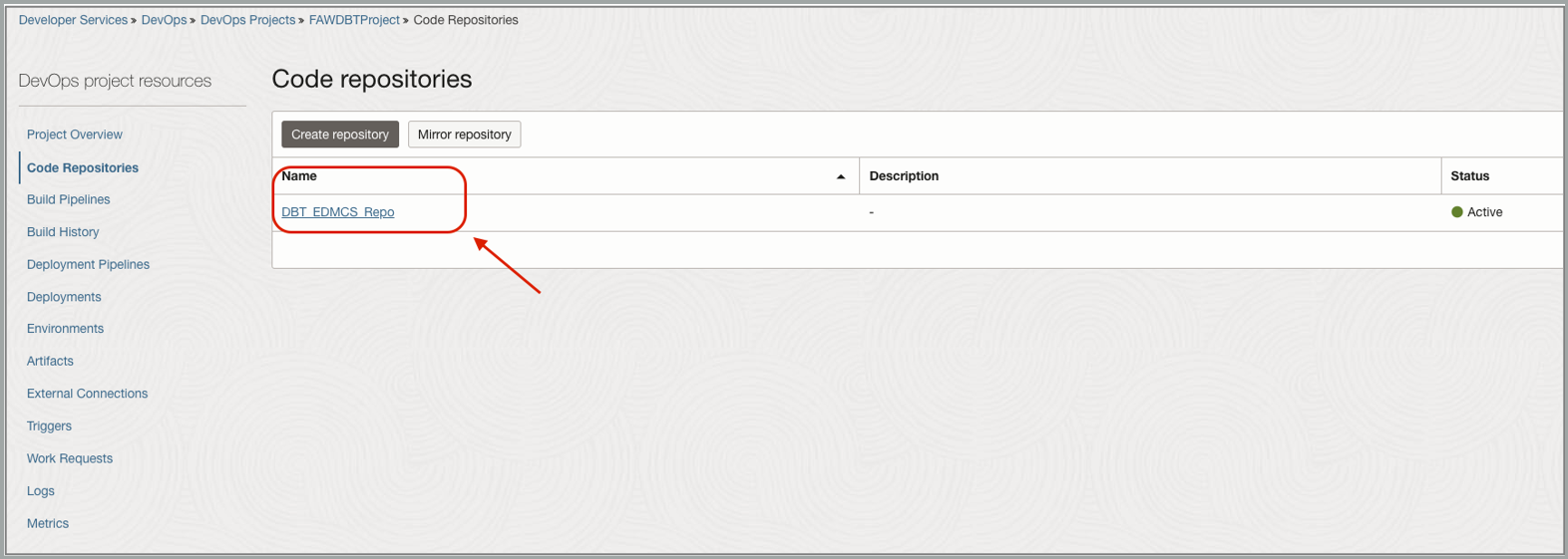 Code repository name link