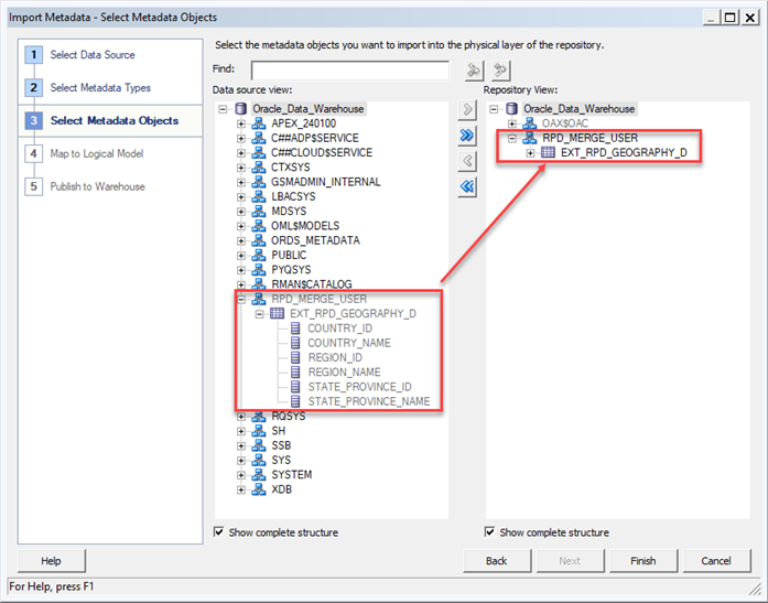 Select the object to import