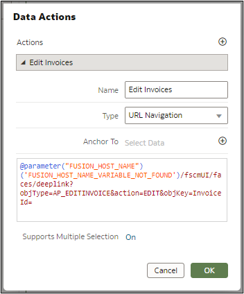 Add Data Action Details