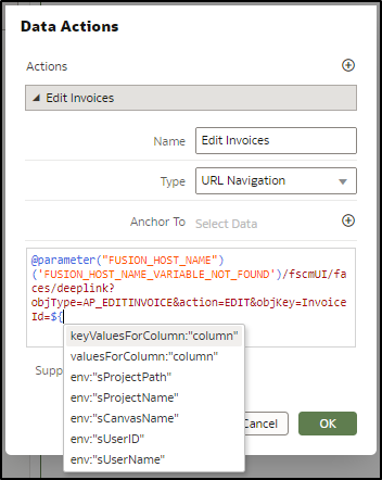 Add Data Action Details Key Values
