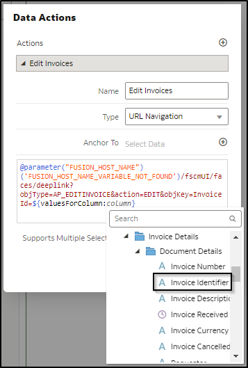 Add Data Action Details Column ID