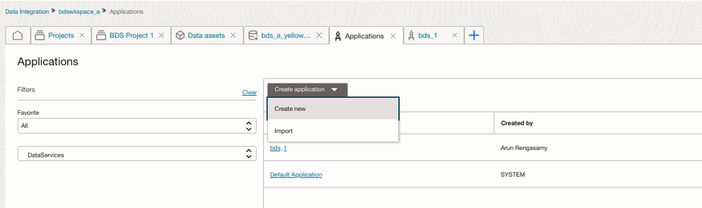 DataIntegrationCreateApplication