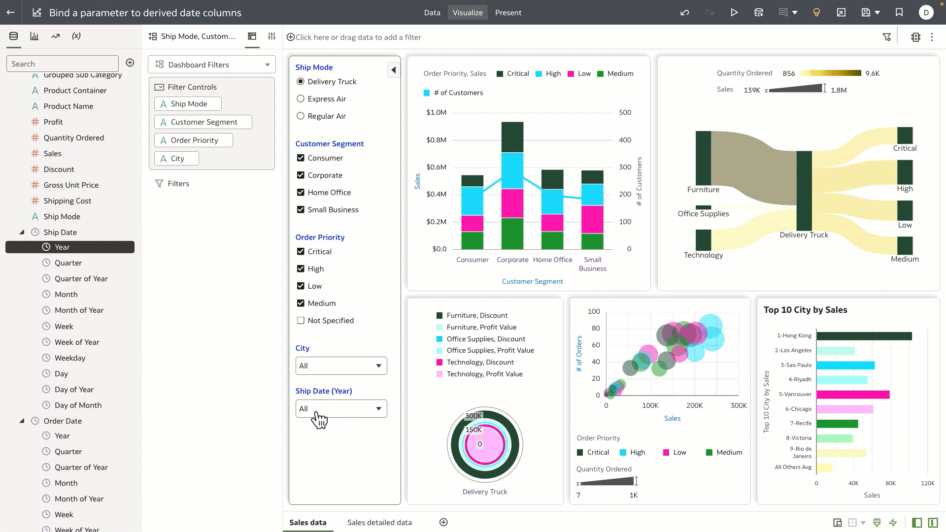 Figure 3: Setting a derived date as a parameter