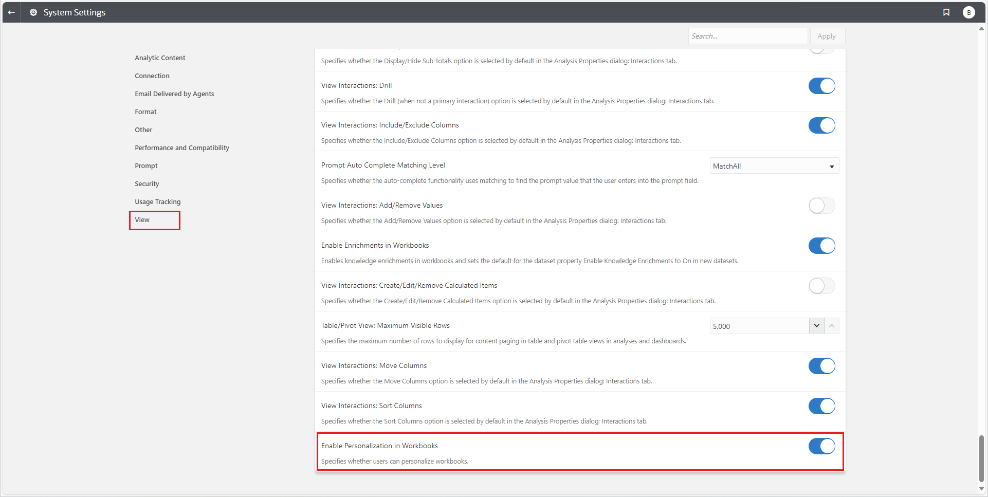 Disable Personalization