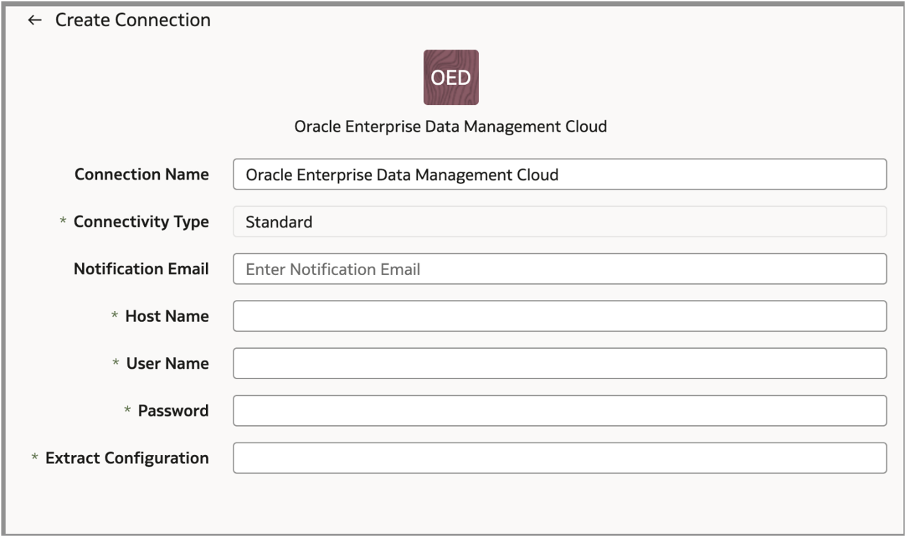 Provide the details in Create Connection