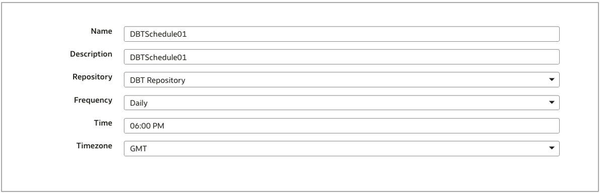 Provide details for the Schedule