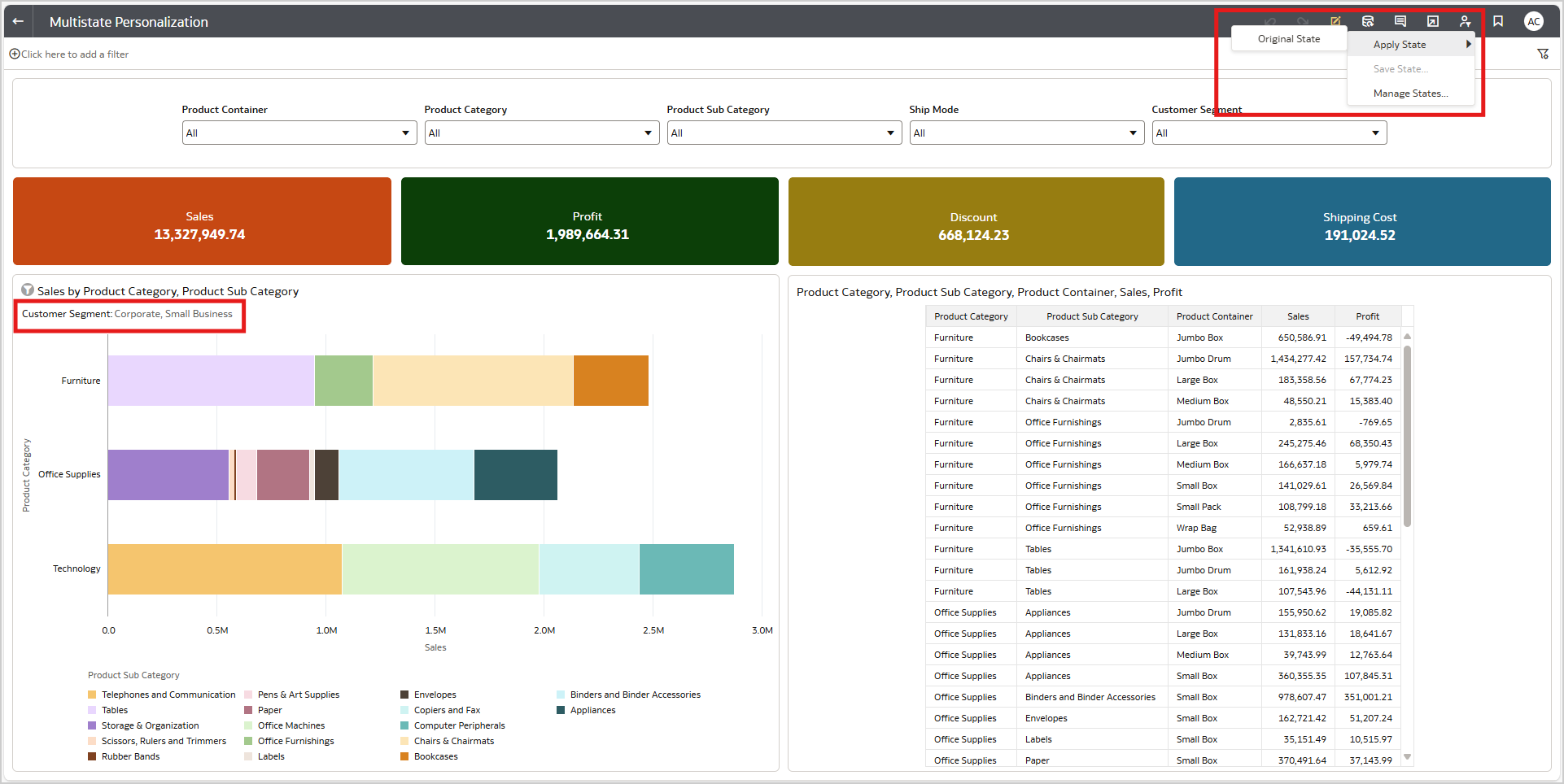 User view - Original State