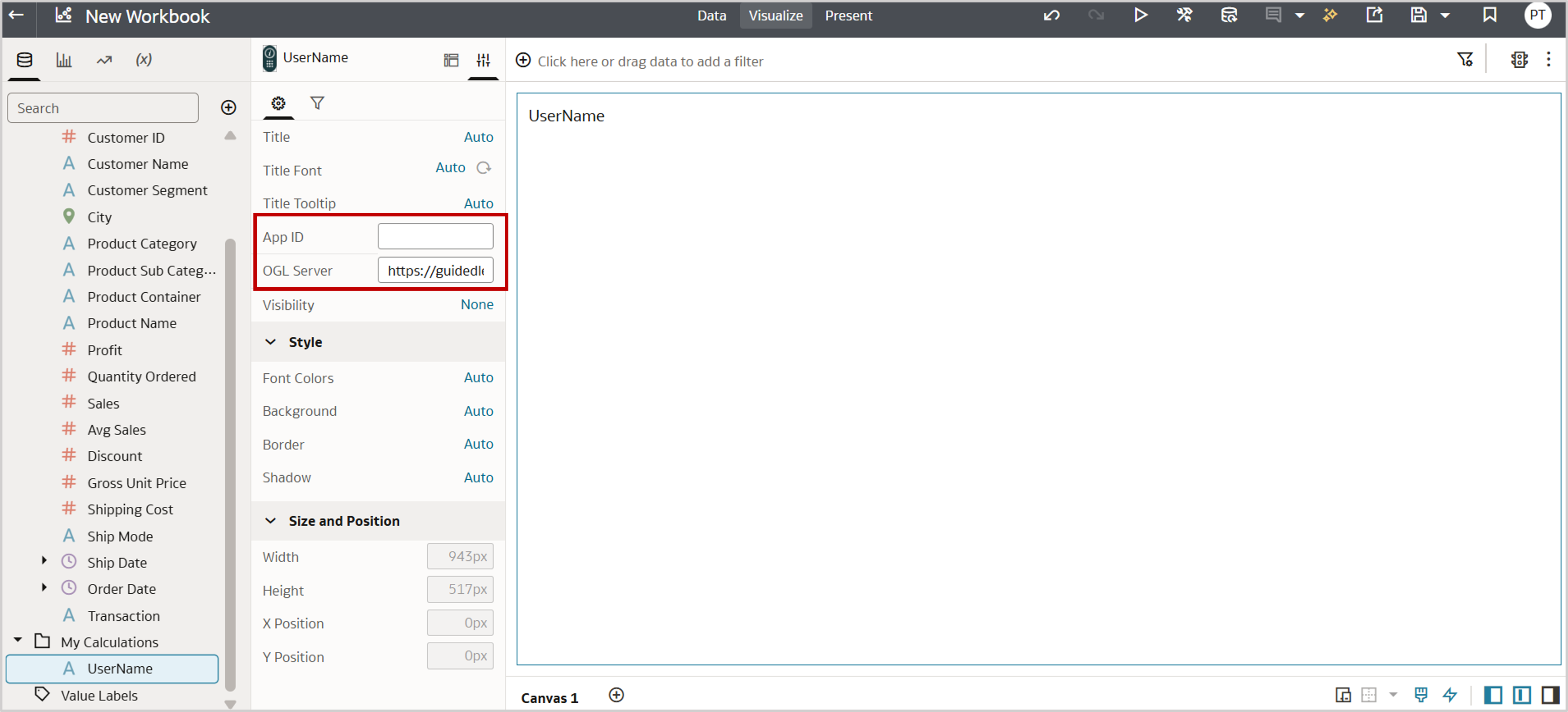 Entering App ID and OGL Server URL