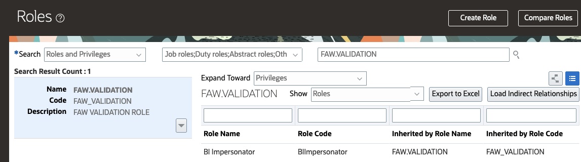 FAW VALIDATION ROLE