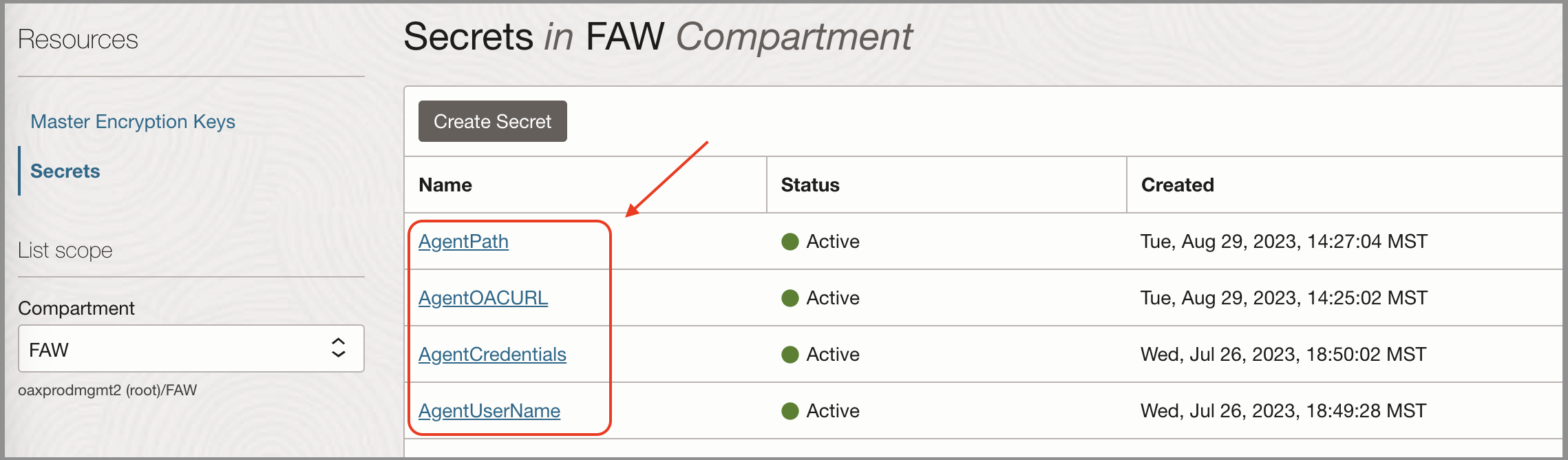 FAWAgentAgent Secrets