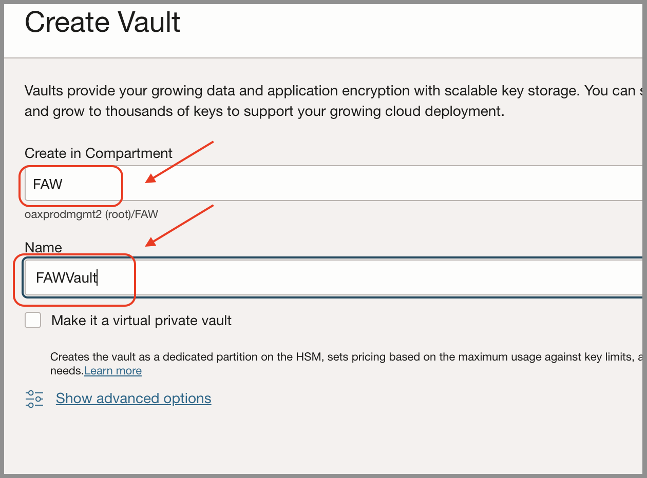 FAWAgentCreate Vault