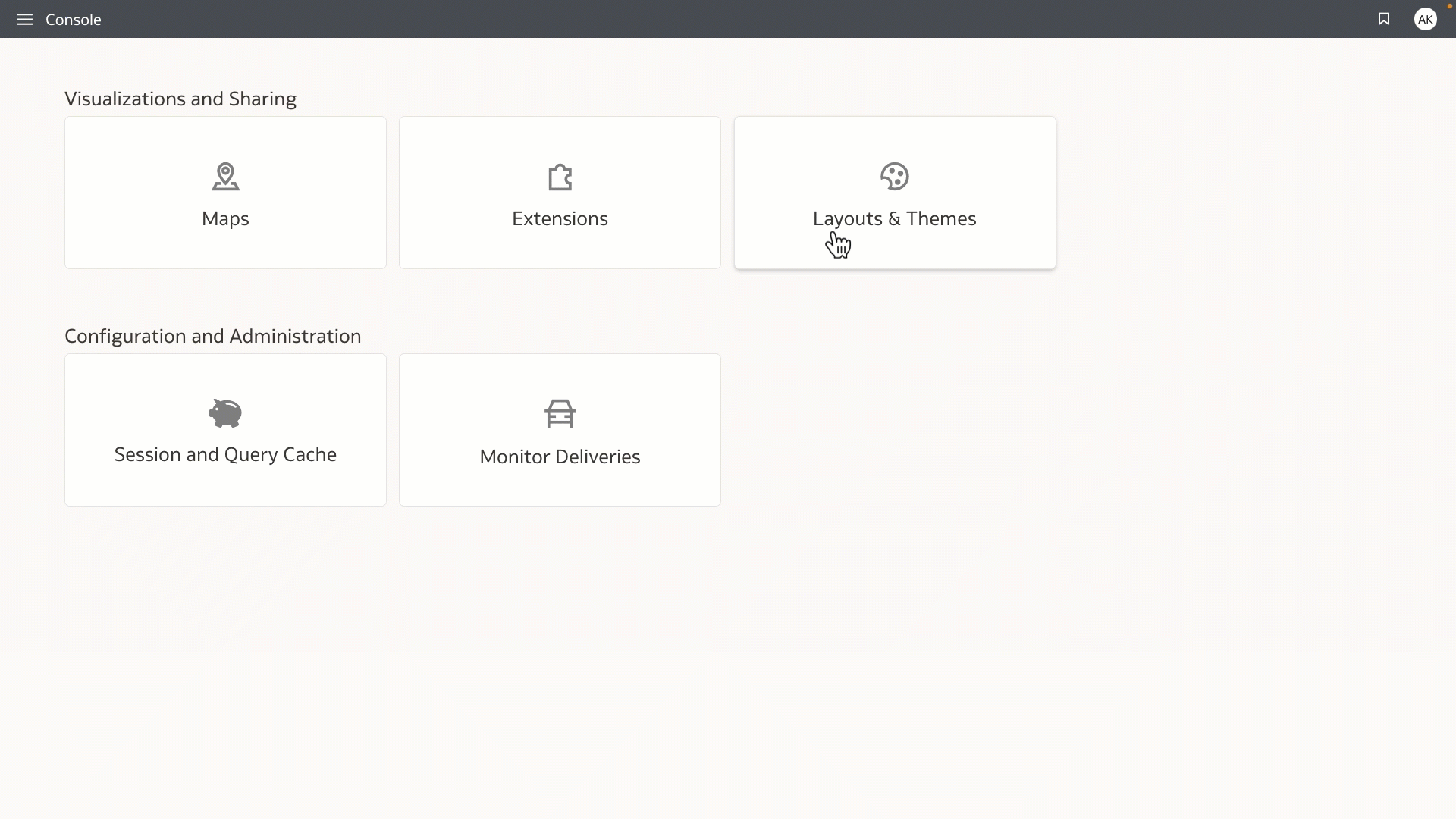 Figure 12: Managing layout permissions in the new OCI Console ‘Layouts and Themes’ tile