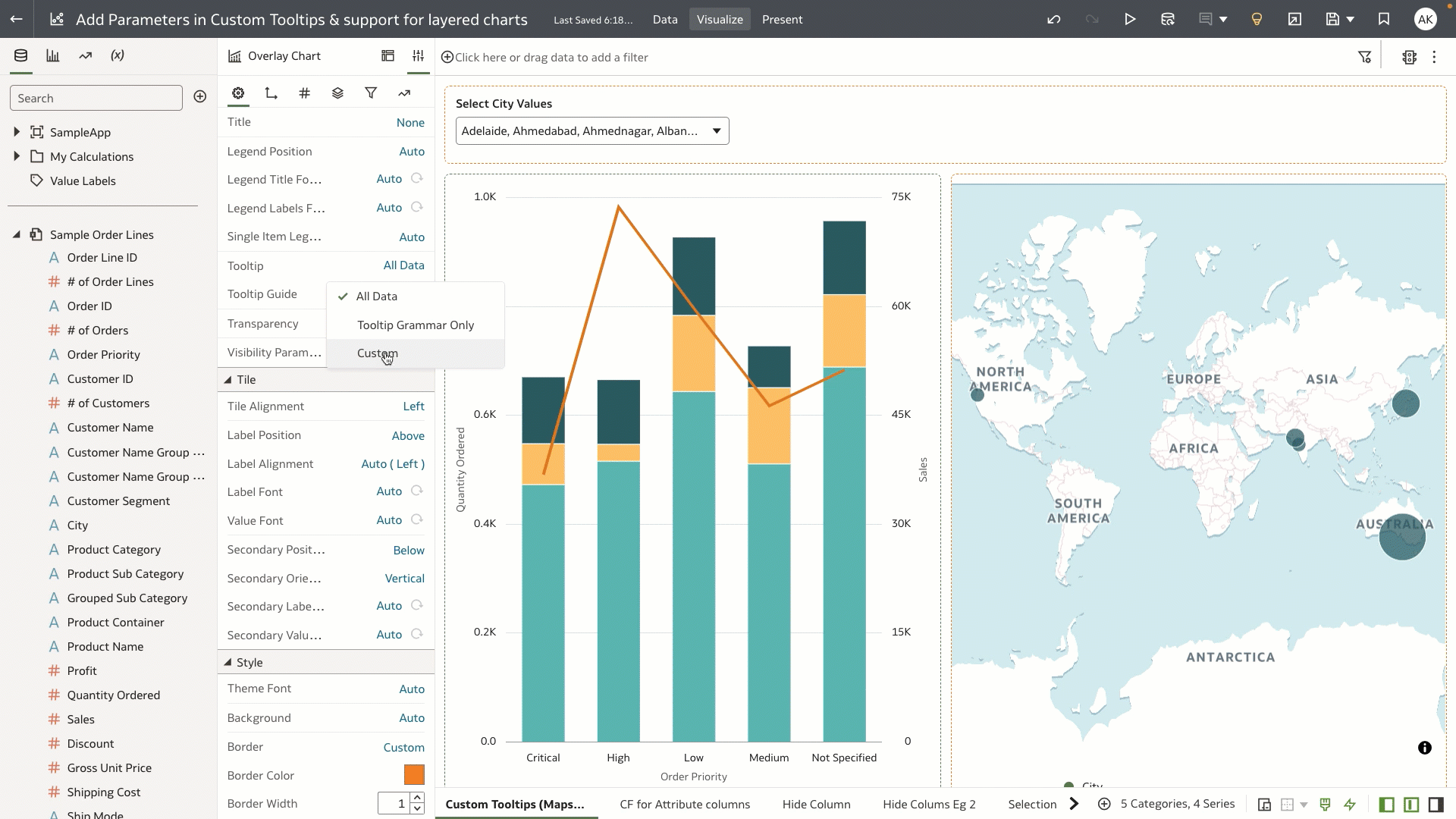 FIG 9 – Custom tooltips functionality for layered charts