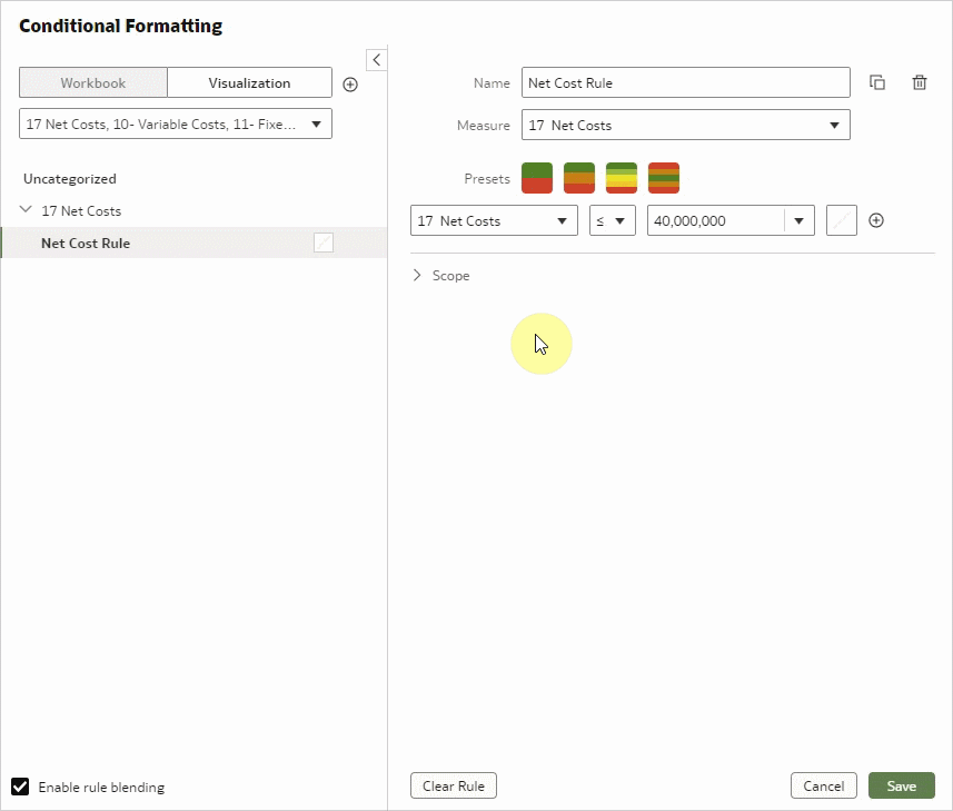 Icon/Emoji picking in conditional formatting dialog