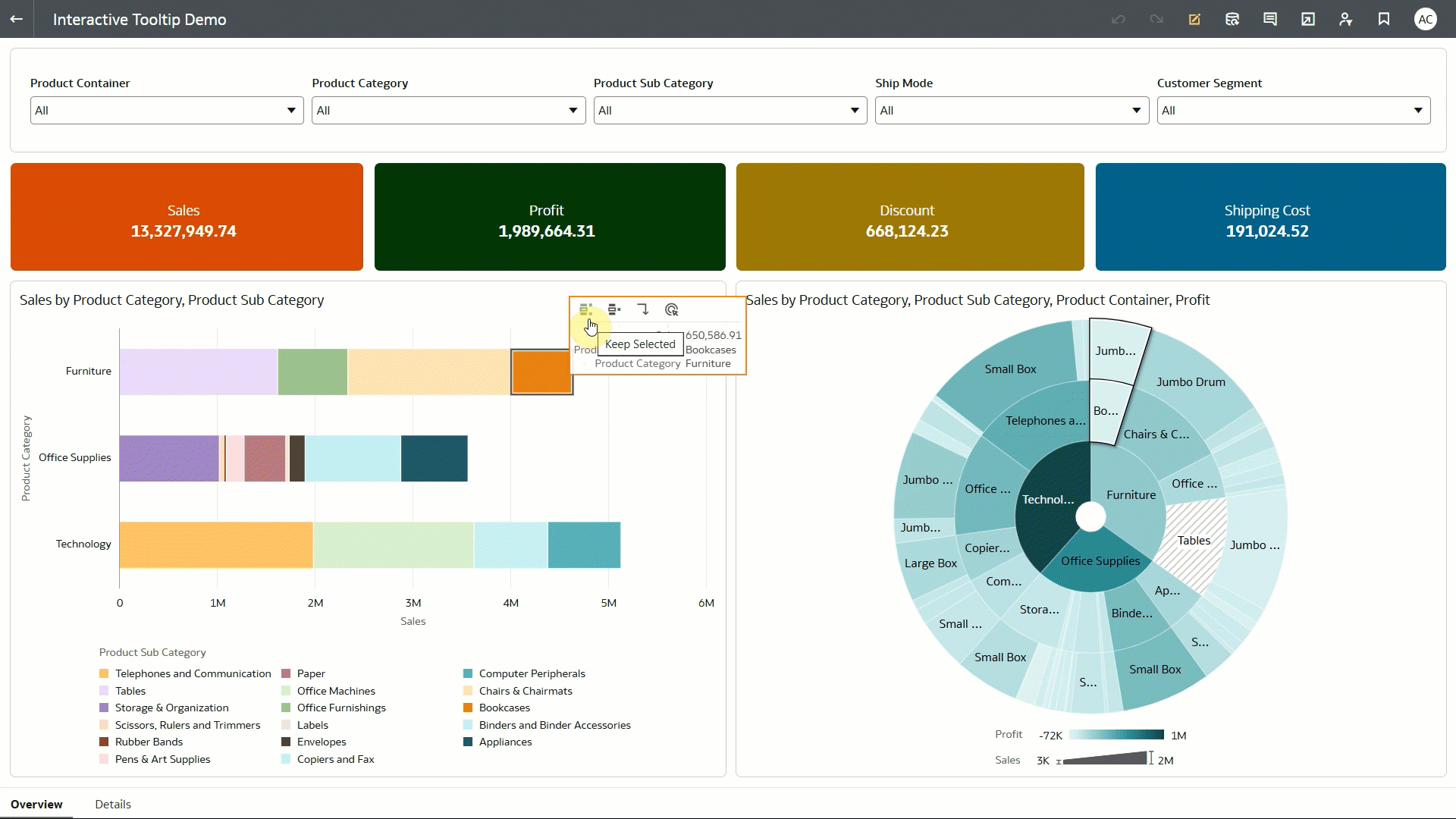 Interactive tooltips