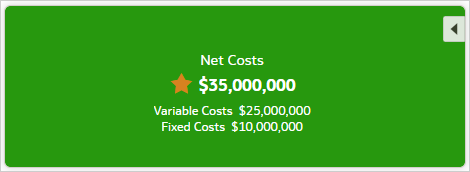 Net Costs tile visualization with star icon displayed before data value for Net Cost