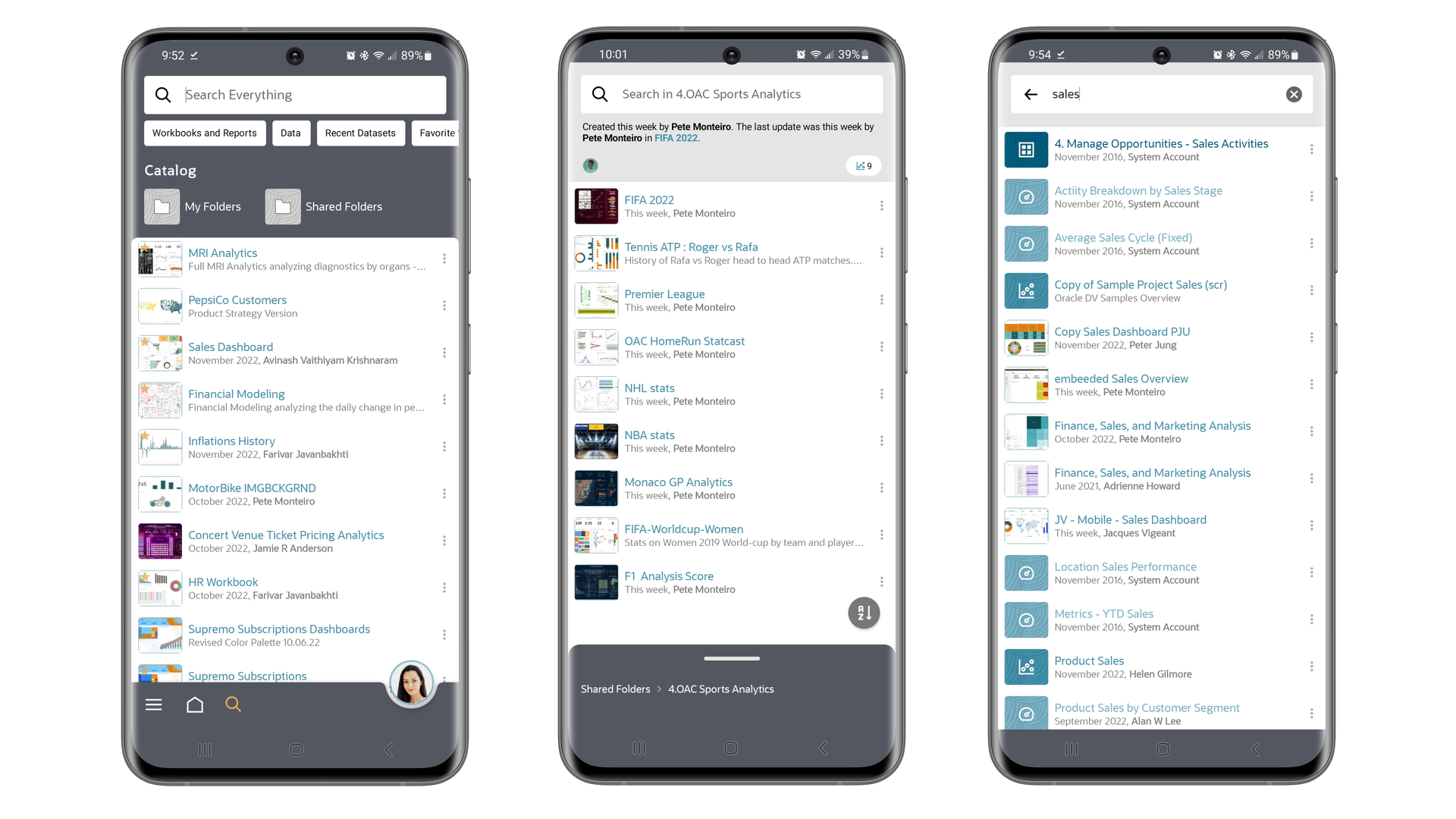 OAC Mobile App Catalog Browser