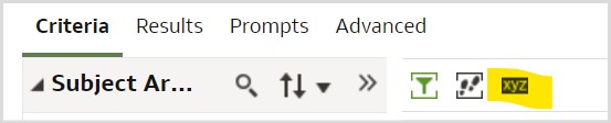 Analysis properties button