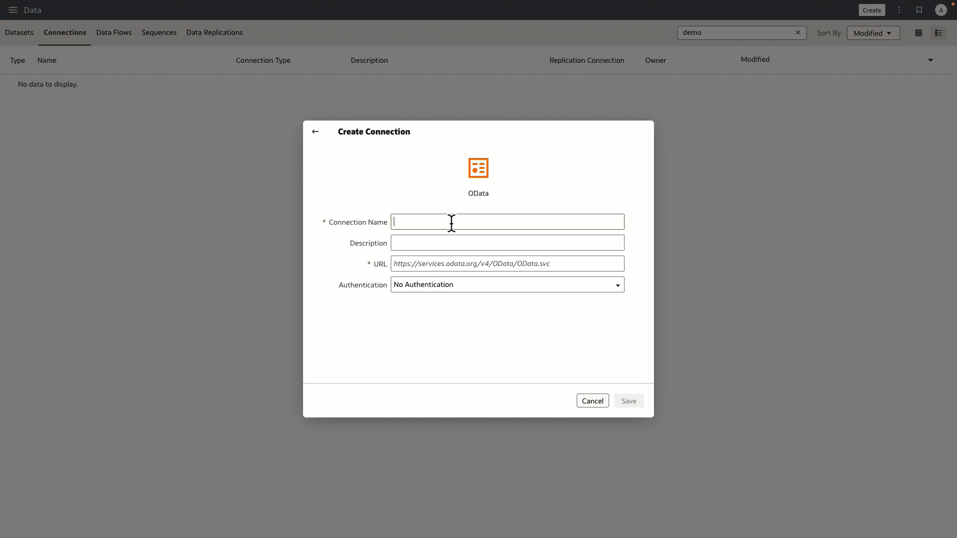 Figure 7: Connecting to OData V4