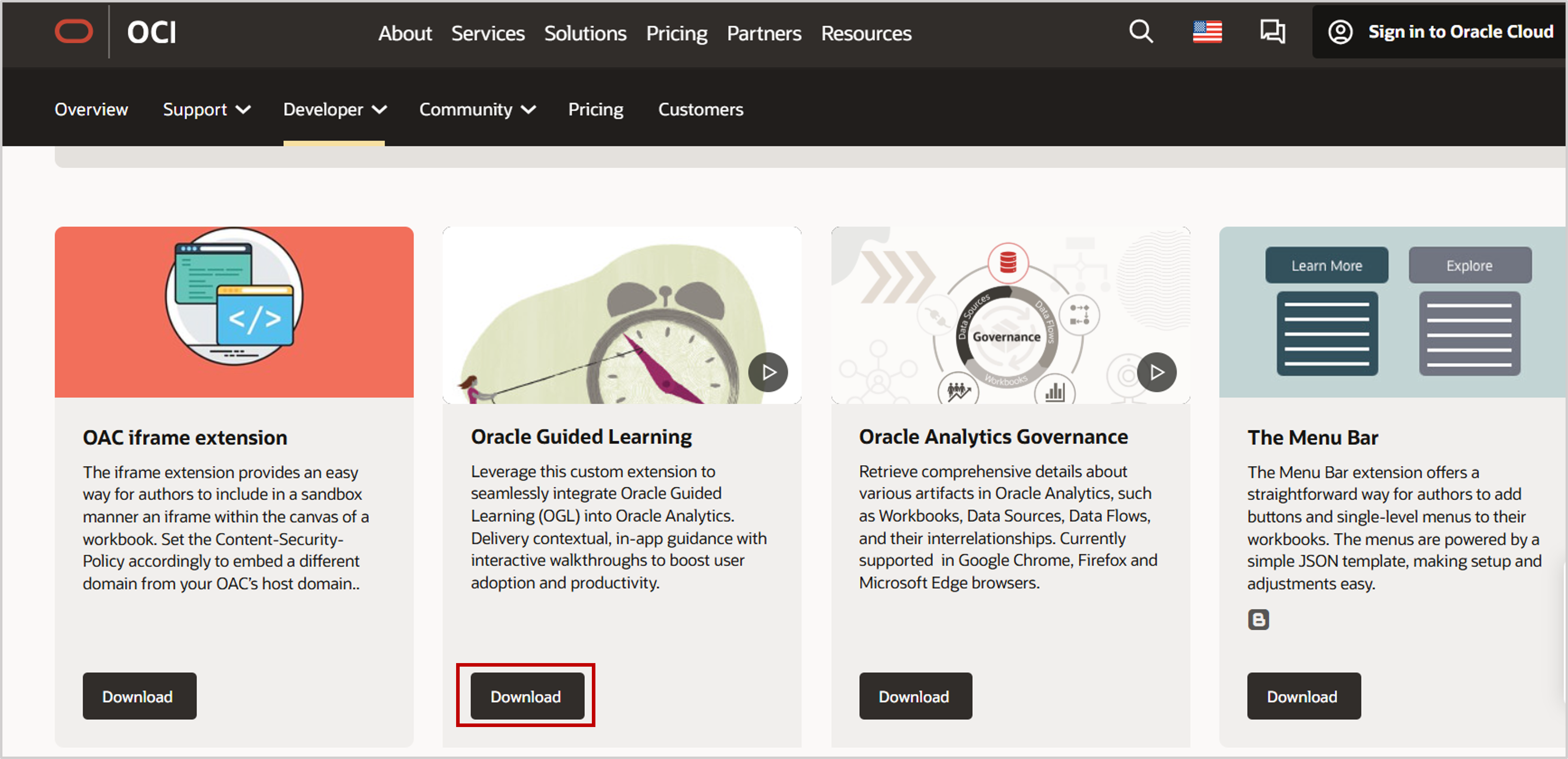 Figure 5 OGL Custom Extensions