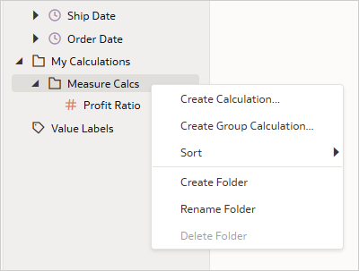 Rename and delete options on custom folders