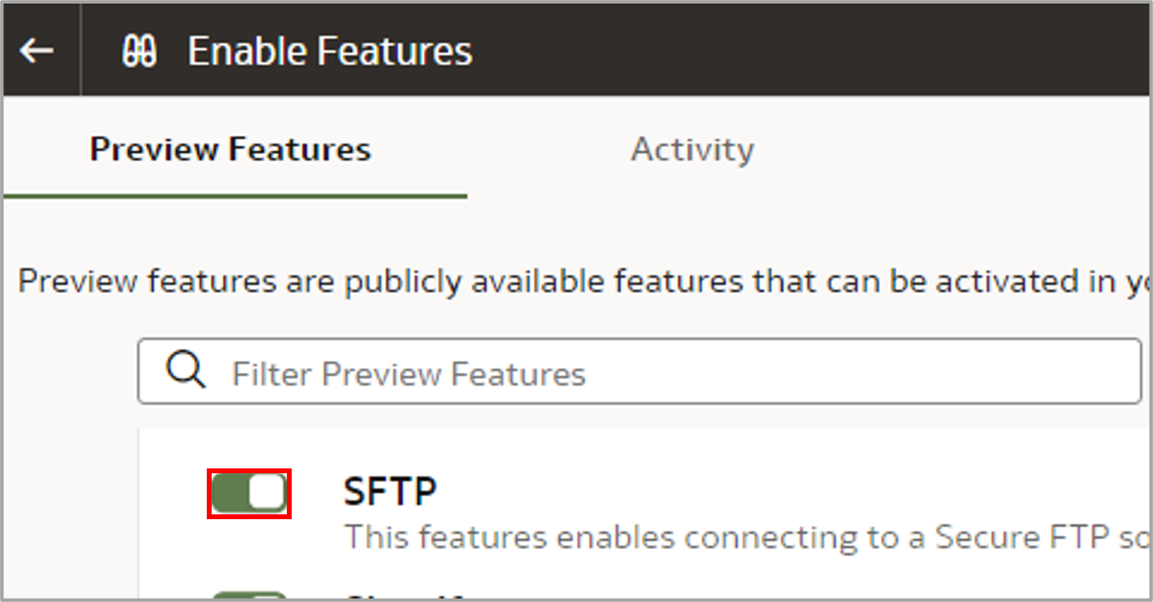 Enable SFTP