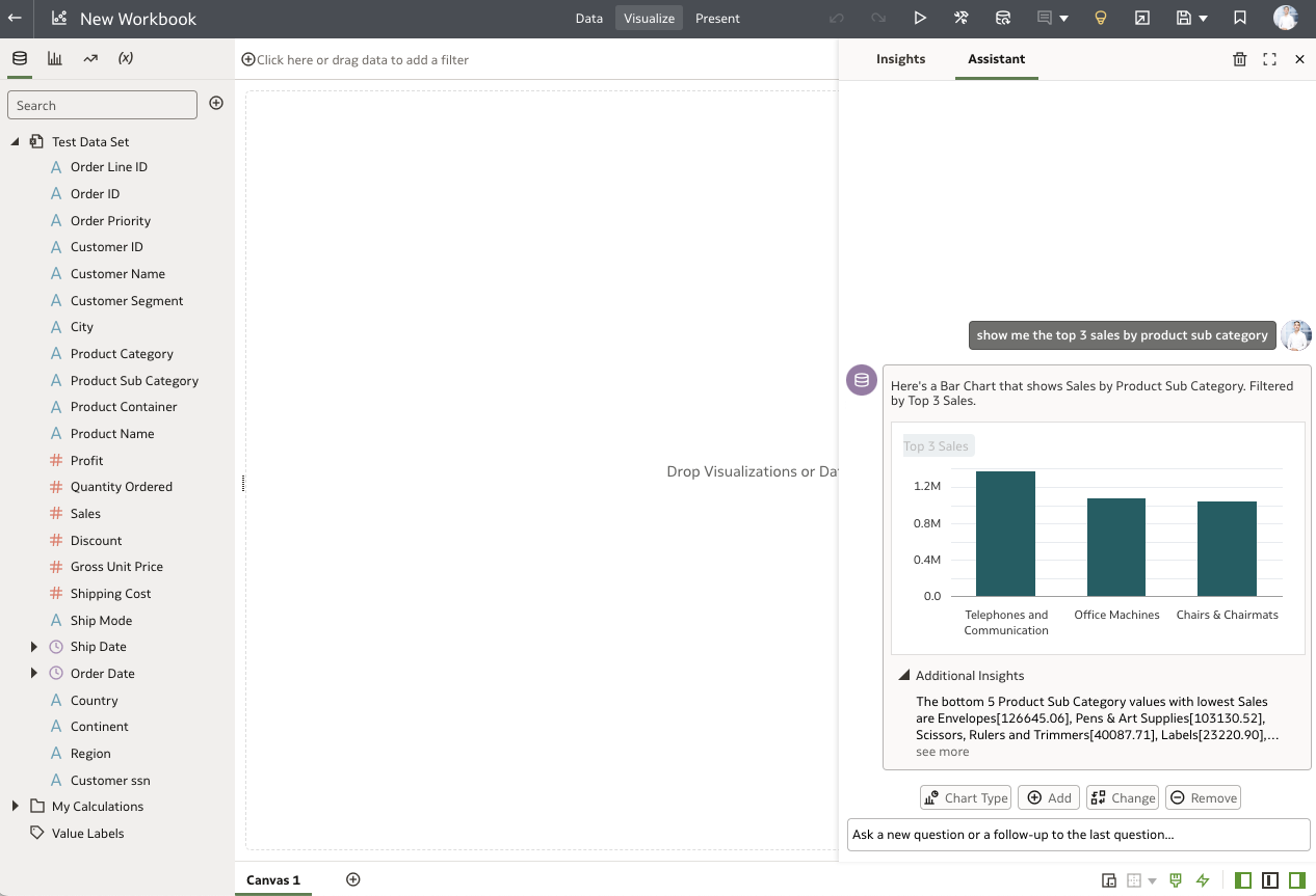 Additional insights and options for the AI Assistant Questions