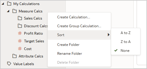 Sort options on custom folders