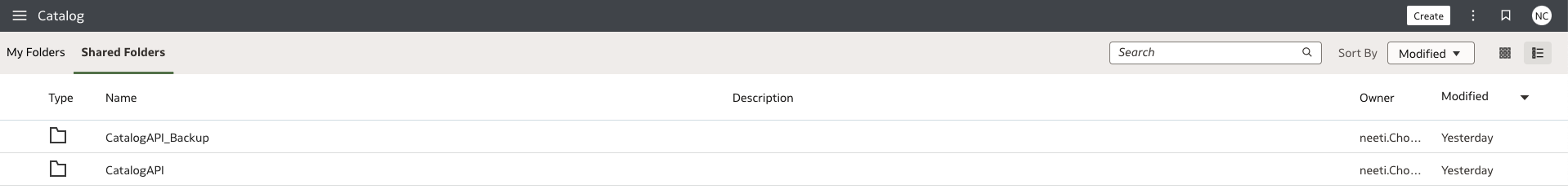 Source and Target Catalog Folders