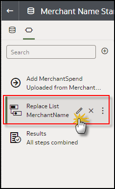 Click on the transform script for Replace List Merchant Name