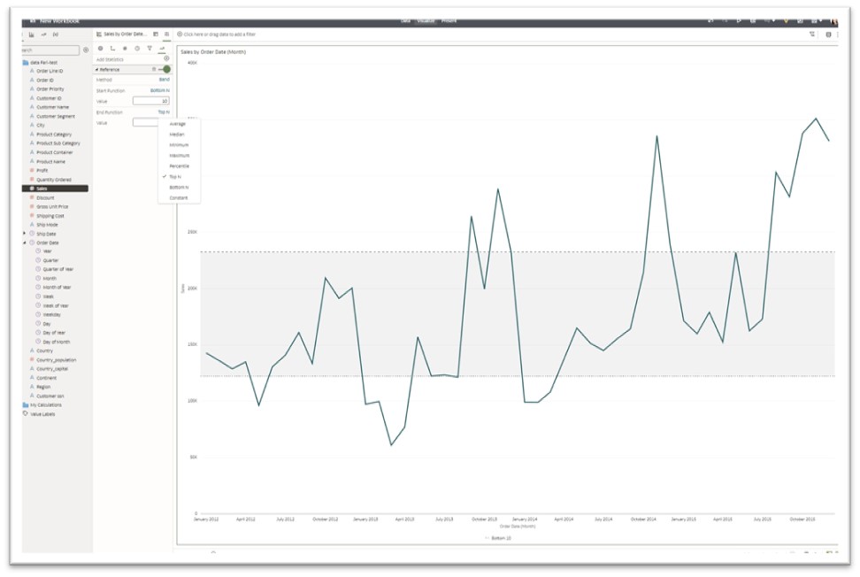 Setting a reference band