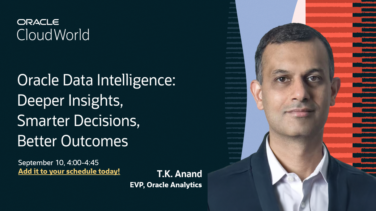 T.K. Anand presents the Oracle Analytics vision at CloudWorld 2024