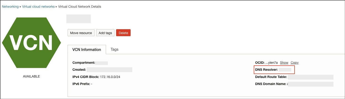 VCN DNS Resolver