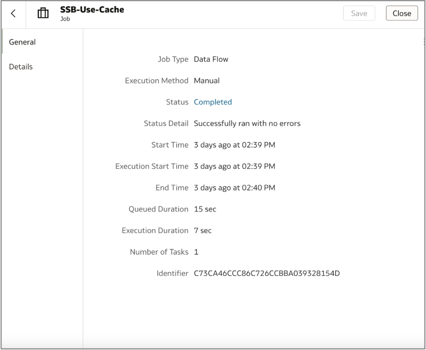 Data flow execution using cache