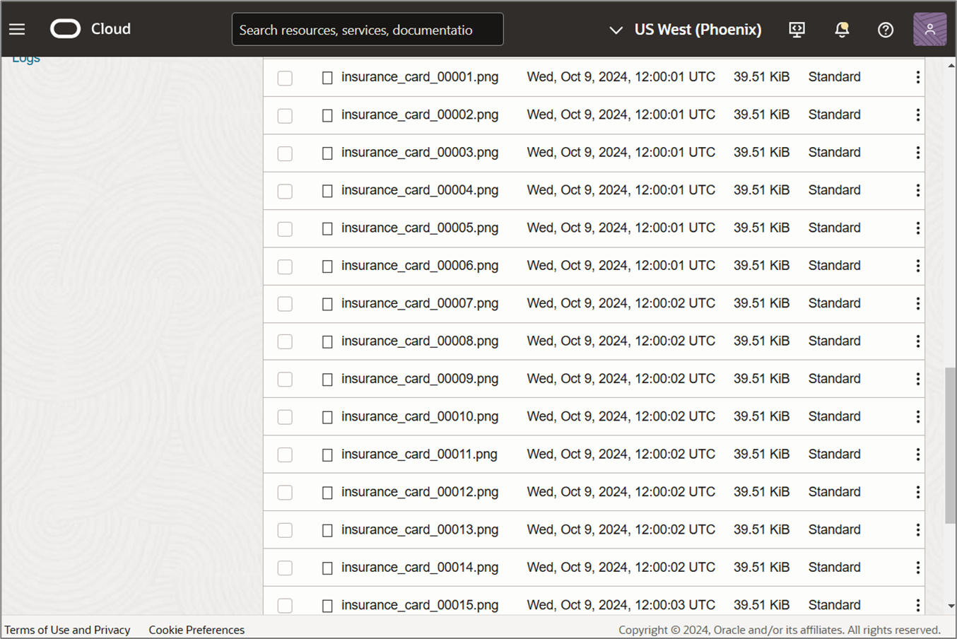 object storage bucket