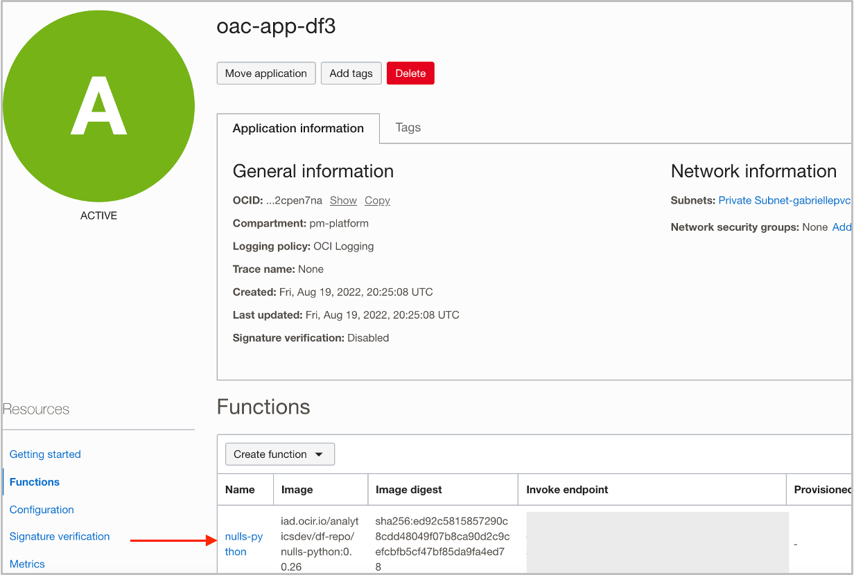 Shows application and function