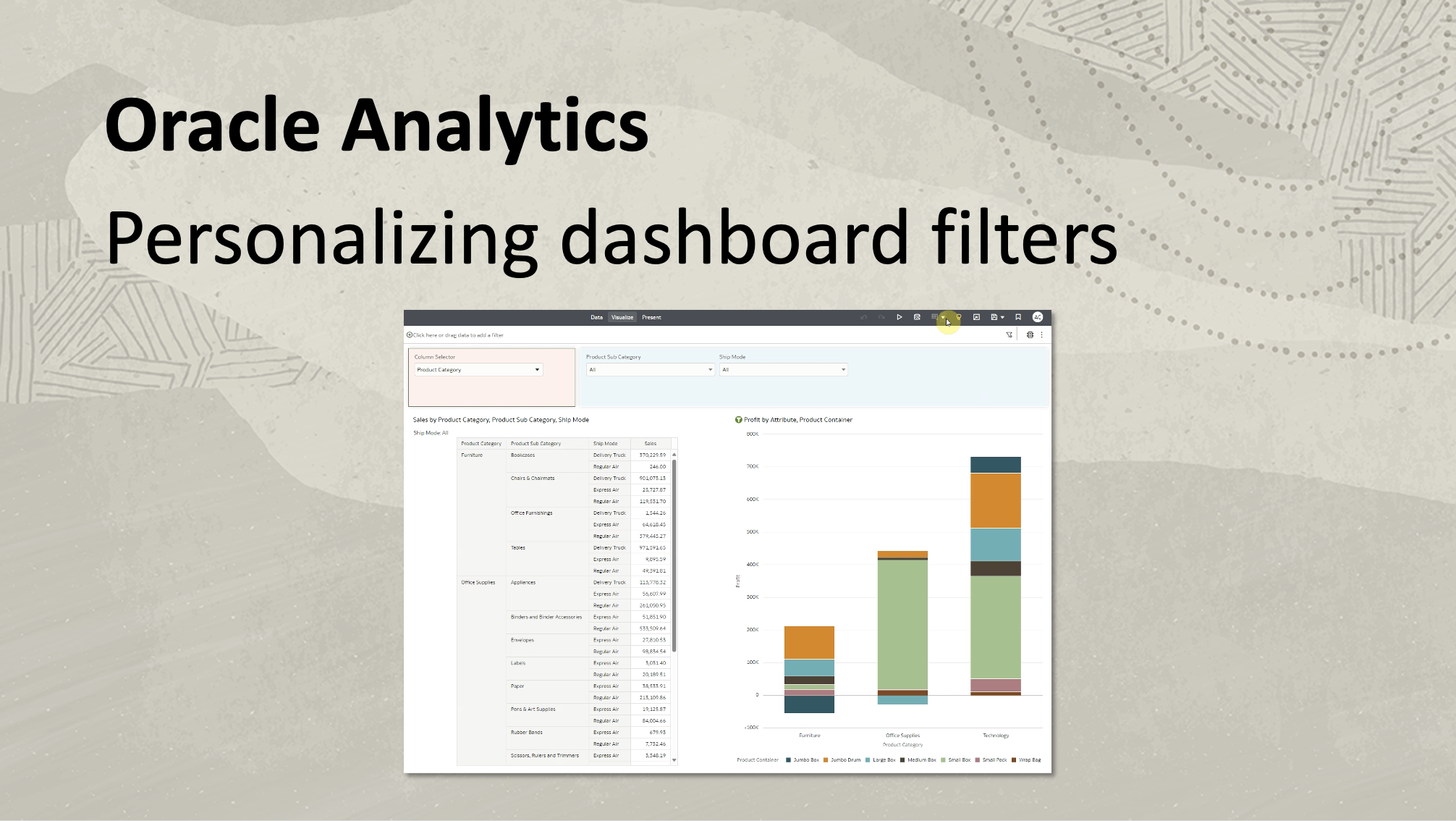 Personalizing Workbook Filters