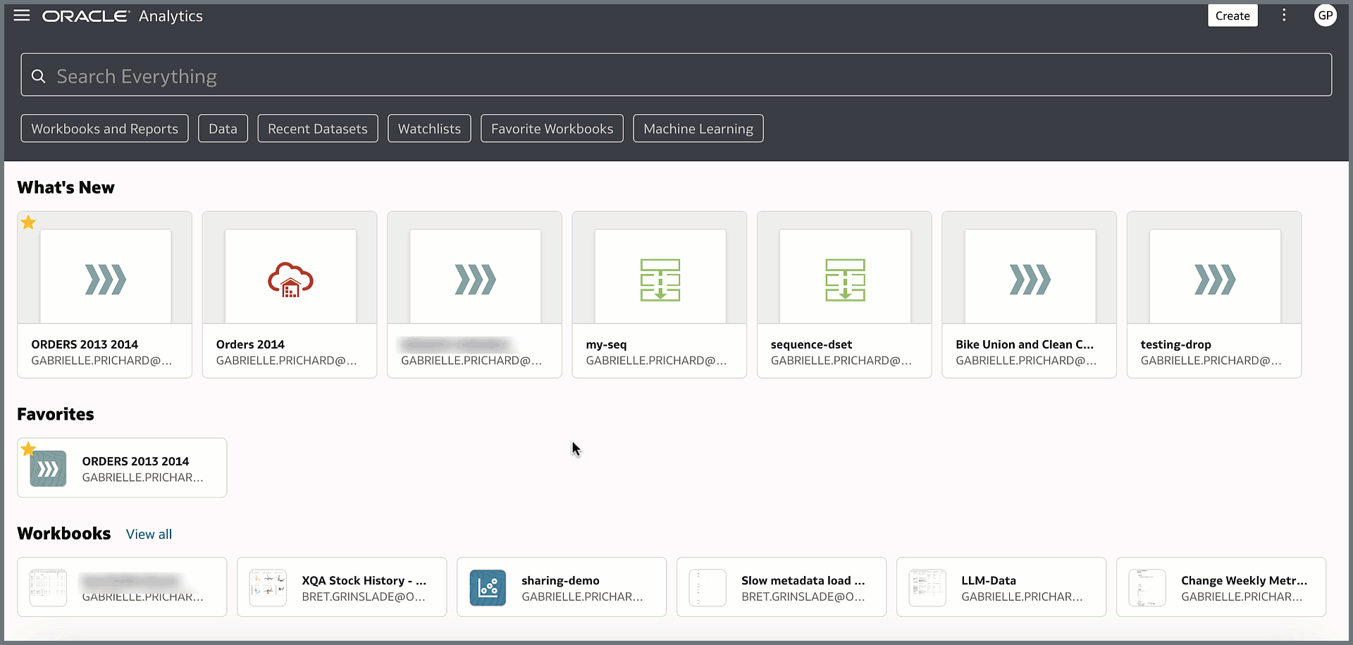 Share your OAC data flow