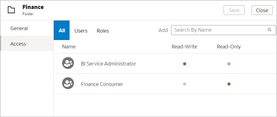 Finance Folder DV Permissions