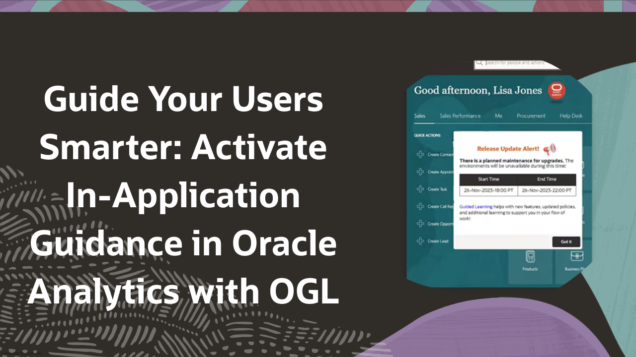 Bringing Interactive Guidance to Oracle Analytics with OGL Custom Extensions